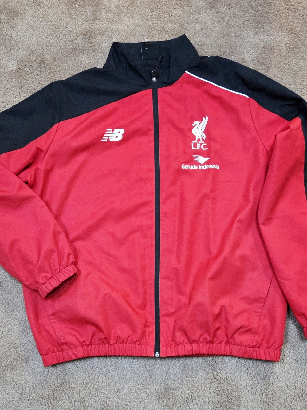 New Balance Red and Black Liverpool FC Windbreaker